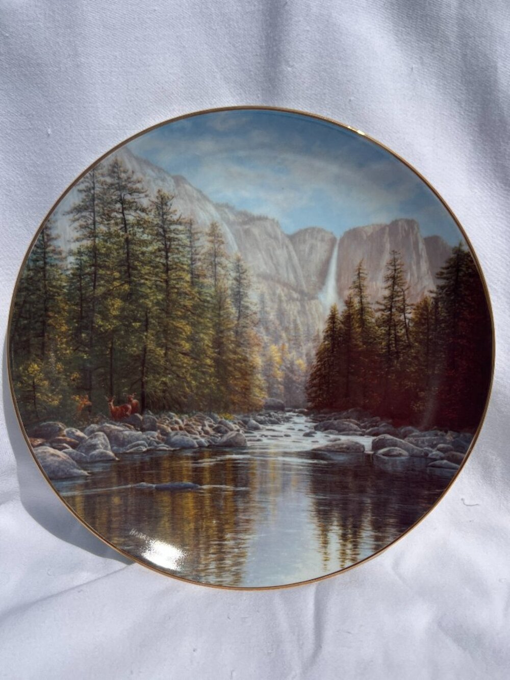 Yosemite Falls by Harry Johnson WJ George Fine China 1988 Plate